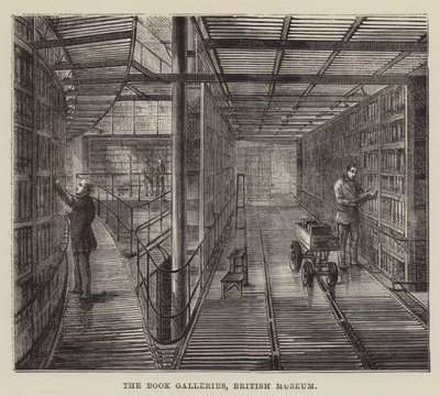 The Book Galleries, British Museum (metszet) alkotó: English School