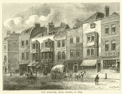 The Borough, High Street, im Jahr 1825 von English School