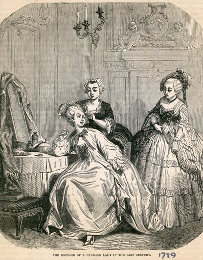 Egy párizsi hölgy budoárja a múlt században, 1789 alkotó: English School