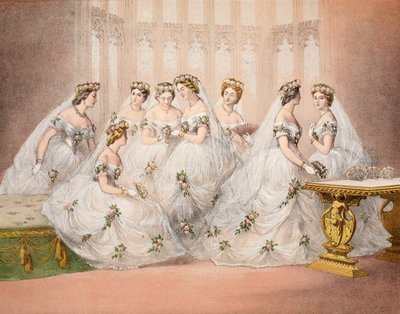 A koszorúslányok, 1863. március 10., VII. Edward és a dán Alexandra házasságának emlékműve, pub. 1864 alkotó: English School