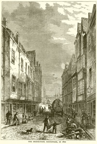 A Bridge-Foot, Southwark, 1810-ben alkotó: English School