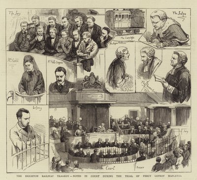 A brightoni vasúti tragédia, Feljegyzések a bíróságon Percy Lefroy Mapleton tárgyalása során alkotó: English School