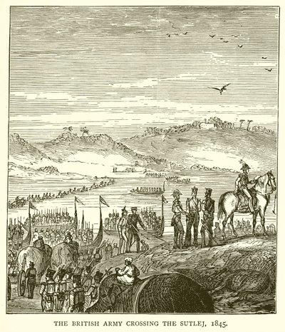 A brit hadsereg átkel a Sutlejen, 1845 alkotó: English School