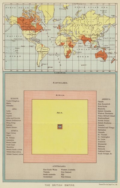 A Brit Birodalom (színes litográfia) alkotó: English School
