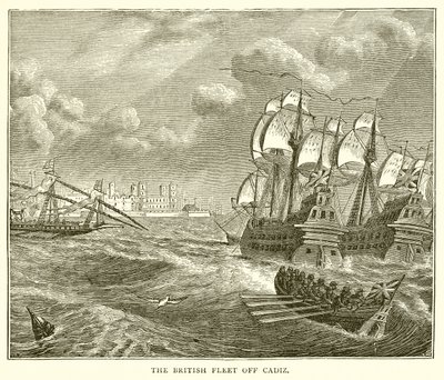 A brit flotta Cadiz mellett alkotó: English School