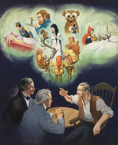 Die Brüder Grimm (Gouache auf Papier) von English School