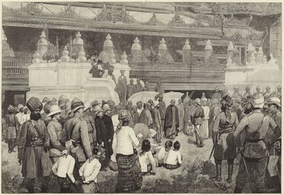 Burmah buddhista érseke fogadta Sir Frederick Robertst a mandalay-i kolostorban alkotó: English School