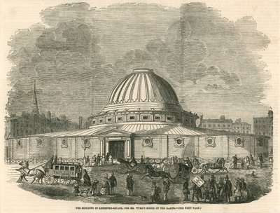 Az épület a Leicester Square-en, Mr. Wylds földmodell számára alkotó: English School