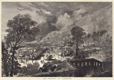 Die Verbrennung von Coomassie (Stich) von English School