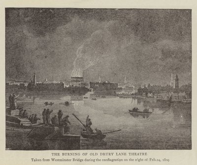 The Burning of Old Drury Lane Színház (metszet) alkotó: English School
