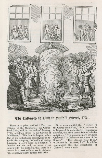A Calves Head Club a Suffolk Street-ben, 1734 alkotó: English School