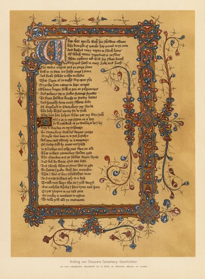 Geoffrey Chaucer Canterbury meséi (színes litográfia) alkotó: English School