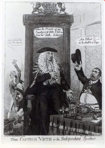 A Casting Vote vagy a Független Beszélő szatirikus karikatúra Henry Addington miniszterelnököt ábrázolva, 1805 (nyomtatott) alkotó: English School