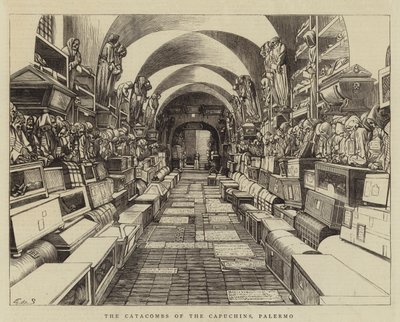 A kapucinusok katakombái, Palermo (metszet) alkotó: English School
