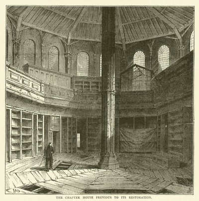 A Káptalanház restaurálása előtt (metszet) alkotó: English School