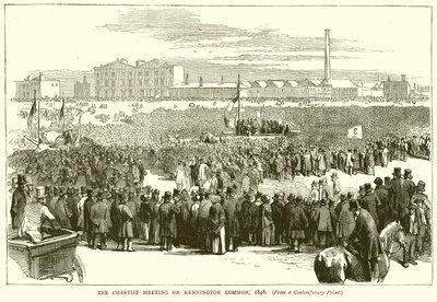 A Chartist Meeting a Kennington Commonon, 1848 alkotó: English School