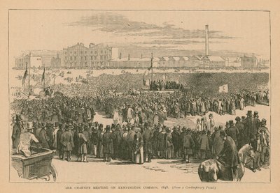 A Chartisták találkozója a Kennington Commonon 1848-ban alkotó: English School