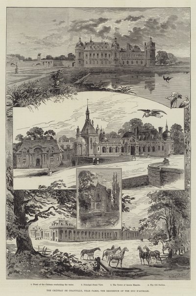 A Chateau de Chantilly, Párizs közelében, a Duc d