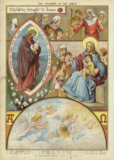A Biblia gyermekei: Jézushoz vitt gyermekek (chromolitho) alkotó: English School