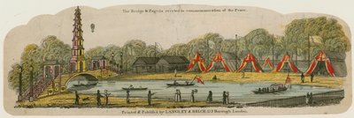 A kínai pagoda és a híd a Szent Jakab parkban a csatorna felett a béke emlékére építettek, 1814. augusztus 1. alkotó: English School