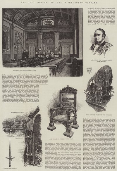 A Városi Céhek, a Halkereskedők Társasága (metszet) alkotó: English School