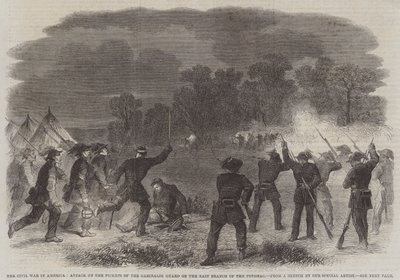 Polgárháború Amerikában, Támadás a Garibaldi-őrség karói ellen a Potomac keleti ágán (metszet) alkotó: English School