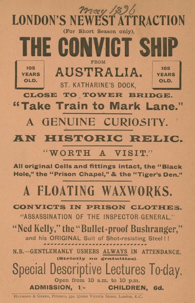 A Convict Ship Ausztráliából alkotó: English School