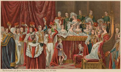 Viktória királynő koronázása a Westminster Abbeyben, 1838. június 28 alkotó: English School