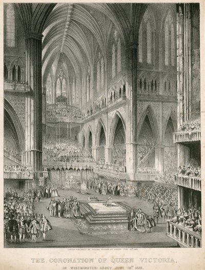 Viktória királynő megkoronázása a Westminster Abbeyben, 1838. június 28-án alkotó: English School