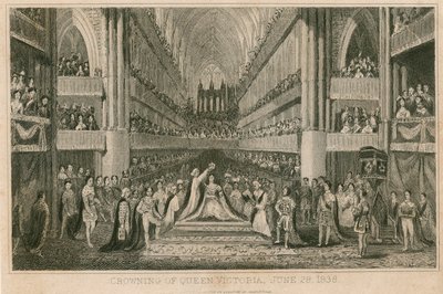 Viktória királynő megkoronázása a Westminster Abbeyben, 1838. június 28-án alkotó: English School