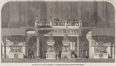 A Szent Pál-székesegyház kriptája, Donaldson professzor javasolt fejlesztése (metszet) alkotó: English School