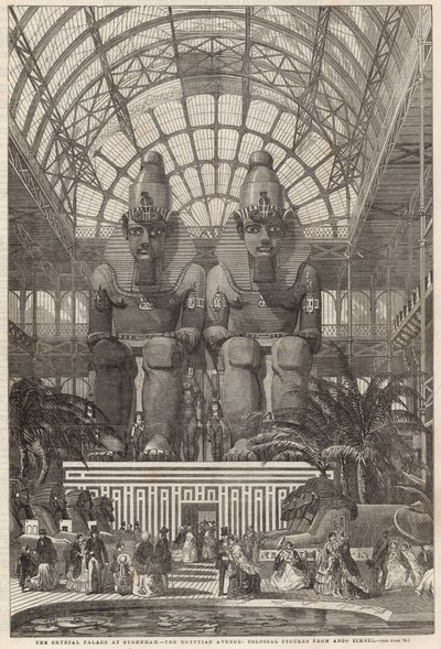 A Crystal Palace Sydenhamban; Az Egyptian Avenue, kolosszális alakok az Aboo Simbelből alkotó: English School