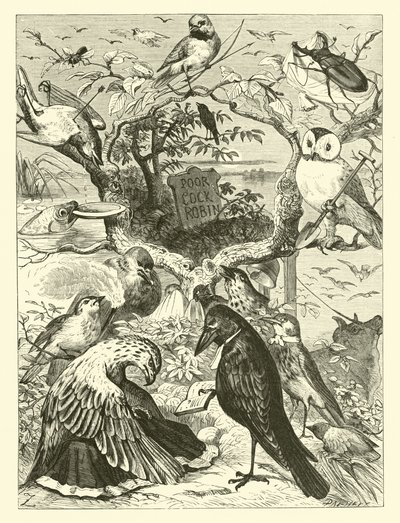 Cock Robin halála és temetése alkotó: English School