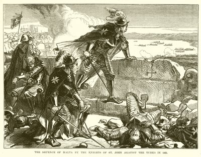 Málta védelme a Szent János lovagok által a törökök ellen 1565-ben alkotó: English School