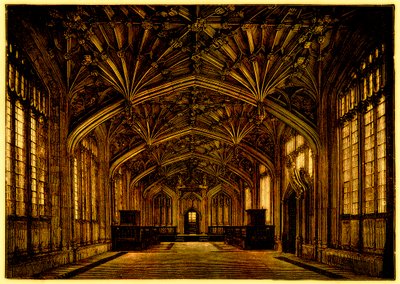The Divinity School, Oxford: 1445 és 1454 között épült, illusztrációja Samuel R. Gardiner Anglia diáktörténetéből, 1902-ben (digitálisan javított kép) alkotó: English School