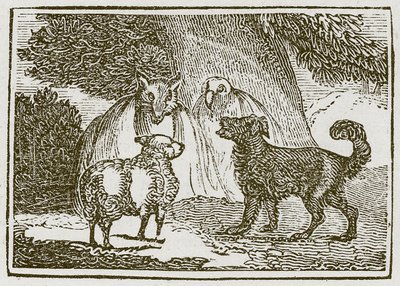 A kutya és a birka (metszet) alkotó: English School