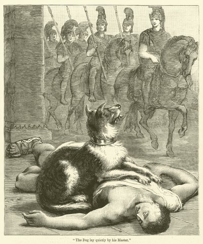 "A kutya csendesen feküdt a gazdája mellett" alkotó: English School