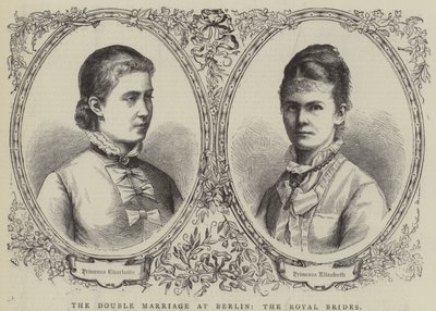 A berlini kettős házasság, a királyi menyasszonyok (metszet) alkotó: English School