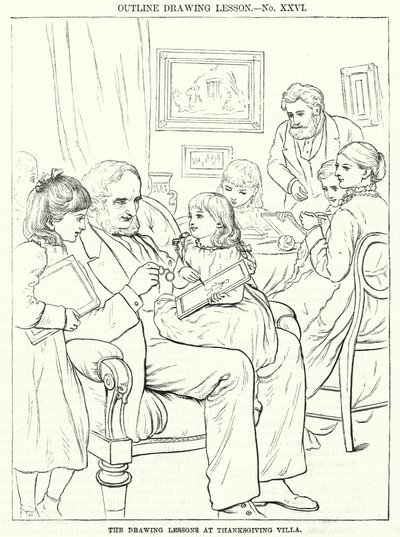 Rajzleckék a Hálaadás Villában (metszet) alkotó: English School