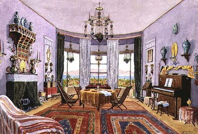The Drawing Room, Woodford Cottage, Gibraltár alkotó: English School