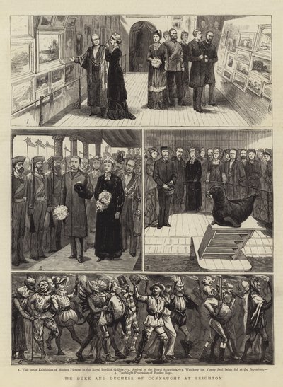 Connaught hercege és hercegné Brightonban (metszet) alkotó: English School