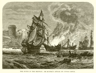 A hollandok a Medway-ben: De Ruyterek megtámadják Upnor várát alkotó: English School
