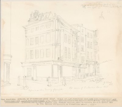 A St Martins Lane keleti sarka, London, 1825 alkotó: English School