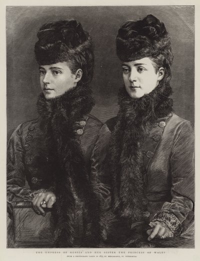 Oroszország császárnéja és nővére, a walesi hercegnő (metszet) alkotó: English School
