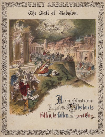 Babilon bukása (színes metszet) alkotó: English School