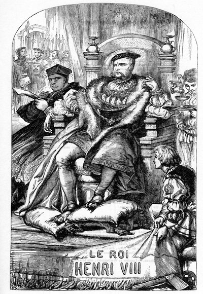 Nyolcadik Henrik király életének híres története – Illusztráció a „William Shakespeare által befejezett műveiben”” 1866 – A kiadás illusztrációi és általános formája Cassell illusztrált Shakespeare-jéből származik, amely Londonban jelent meg. alkotó: English School