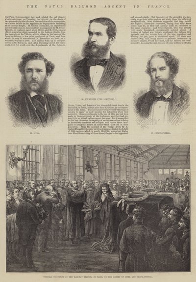 A végzetes léggömb emelkedés Franciaországban (metszet) alkotó: English School