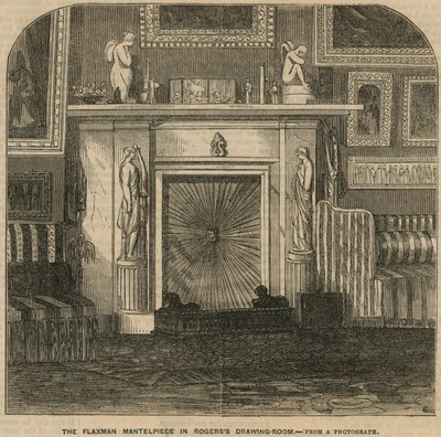 A Flaxman kandallópárkánya a Rogers the Poets szalonban, Rogers House, St James
