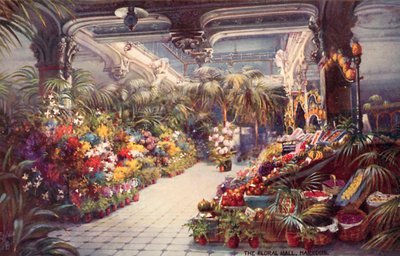 The Floral Hall, Harrods (színes litográfia) alkotó: English School