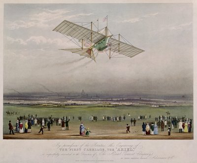 A Repülőgép, az Ariel a W.S. által készített tervekből Henson 1842-ben, kiadó: Ackermann & Co., 1843 alkotó: English School